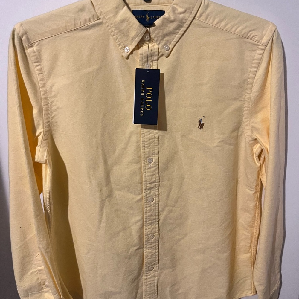 Ralph Lauren Yellow Casual Button Down Shirt. Youth. XL